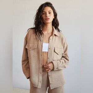 Aritzia Wilfred Free Free Terry Fleece Shirt Jacket